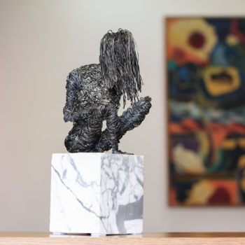 Скульптура под названием "Meditation (28x11x1…" - Karen Axikyan, Подлинное произведение искусства, Металлы
