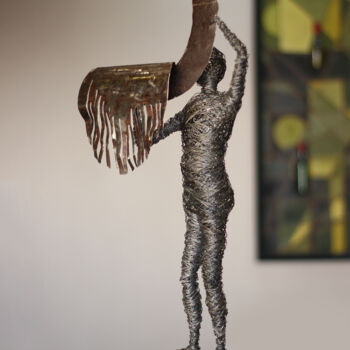 Sculpture titled "Creating the moon (…" by Karen Axikyan, Original Artwork, Metals