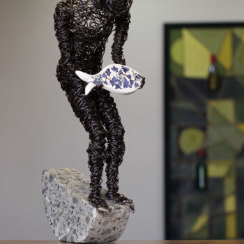 Sculpture titled "Goodbye (41x22x15 3…" by Karen Axikyan, Original Artwork, Metals
