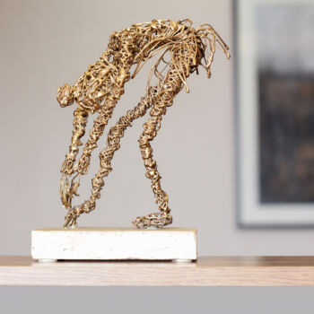Sculptuur getiteld "Reverence (25x19x11…" door Karen Axikyan, Origineel Kunstwerk, Metalen