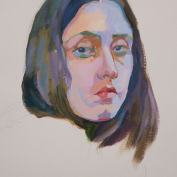 Painting titled "Sketch of woman in…" by Karen Kruse, Original Artwork, Acrylic
