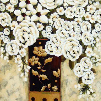 Pintura intitulada "White Still Life" por Karen Rieger, Obras de arte originais, Acrílico