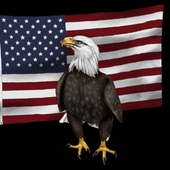 Digitale Kunst getiteld "american eagle" door Karen Sheltrown, Origineel Kunstwerk, Digitaal Schilderwerk