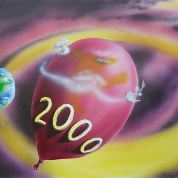 Painting titled "Millenium 2" by Karin Sternberg, Original Artwork, Airbrush