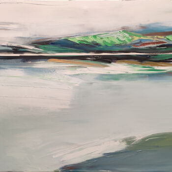 Painting titled "Landscape 12'" by Kariko Ono, Original Artwork, Oil Mounted on Wood Stretcher frame