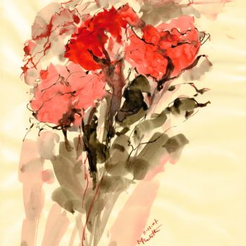 Pintura titulada "Ink Flowers Collect…" por Karina Plachetka, Obra de arte original, Tinta