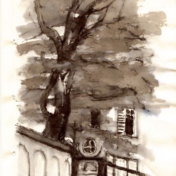 Painting titled "Tree study Munich" by Karina Plachetka, Original Artwork, Ink