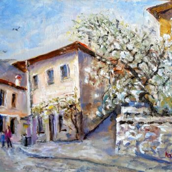 Painting titled "Gurzuf Street" by Karine Andriasyan, Original Artwork, Oil