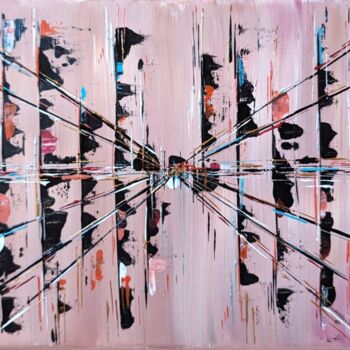 Картина под названием "Physique quantique 2" - Karine Locke, Подлинное произведение искусства, Акрил Установлен на Деревянна…