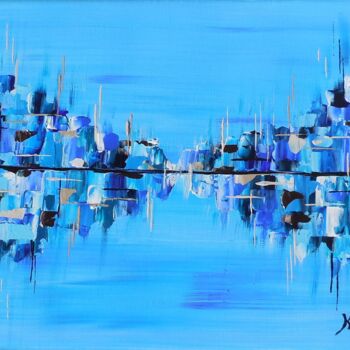 Peinture intitulée "La grande bleue" par Karine Locke, Œuvre d'art originale, Acrylique Monté sur Châssis en bois