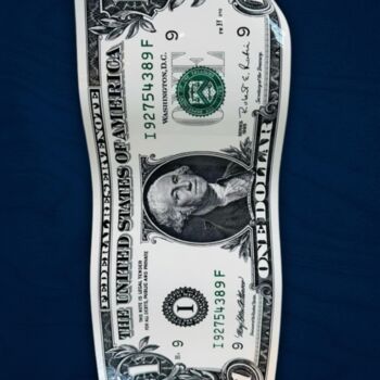 Escultura titulada "One Dollar White" por Karl Lagasse, Obra de arte original, Aluminio