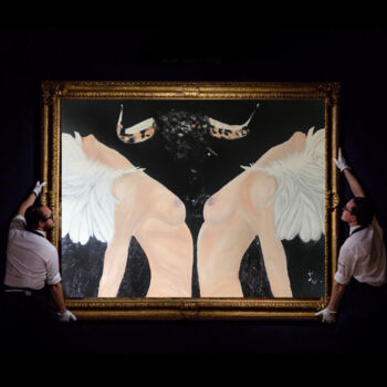 Peinture intitulée "Wonderland of Bulls" par Karol Bichel, Œuvre d'art originale, Huile