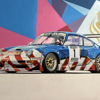 Painting titled "Porsche 911 GT2 Evo…" by Karol Reber, Original Artwork, Oil