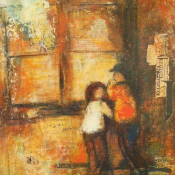 Malerei mit dem Titel "LE SECRET" von Karole Aubourg, Original-Kunstwerk, Acryl