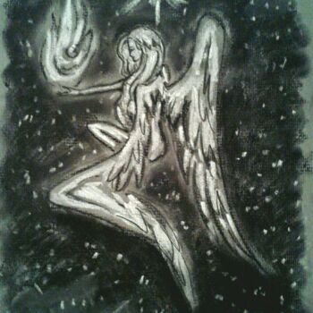 Drawing titled "Little Angel" by Karolina Ingo (Karolina Navi -Ingo), Original Artwork, Chalk