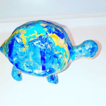 Sculpture titled "Tortue b ©" by Kasiopea, Original Artwork, Paper maché