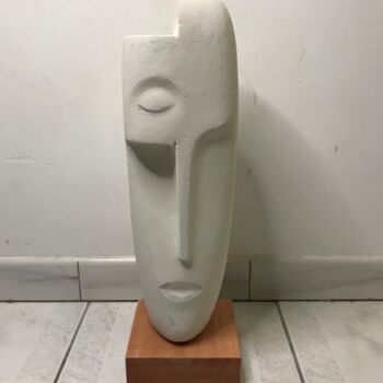 "Danseur visage" başlıklı Heykel Kassim Baudry tarafından, Orijinal sanat, Gaz beton