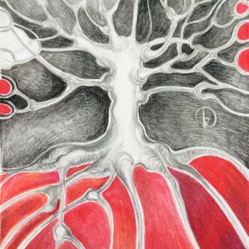 Tekening getiteld "TREE OF KNOWLEDGE -…" door Katarzyna Dietrych, Origineel Kunstwerk, Pastel