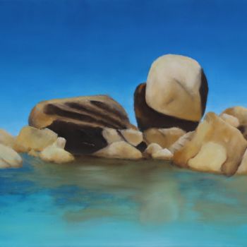 Malerei mit dem Titel "Horizon de rochers" von Katia Beranger (KatB.Art), Original-Kunstwerk, Öl