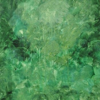Ζωγραφική με τίτλο "Jungle Chaos" από Kate Hessling, Αυθεντικά έργα τέχνης, Ακρυλικό Τοποθετήθηκε στο Ξύλινο φορείο σκελετό