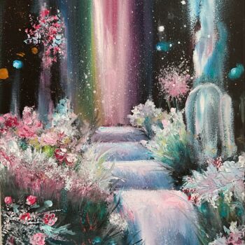 Painting titled "The Fabulous Waterf…" by Katerina Suratova, Original Artwork, Oil