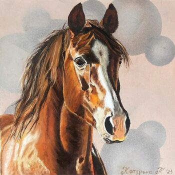Pintura titulada "“bay horse”" por Kateryna Pozigun, Obra de arte original, Oleo