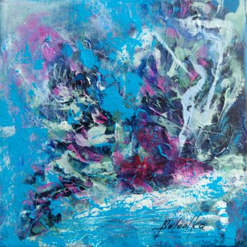 "Blue symphony" başlıklı Tablo Kateryna Solodka (Katia Solodka) tarafından, Orijinal sanat, Akrilik Ahşap Sedye çerçevesi üz…