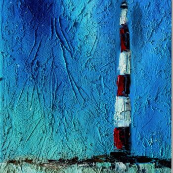 Pittura intitolato "Lighthouse's Azure…" da Kateryna Soroka (KattieArt), Opera d'arte originale, Olio