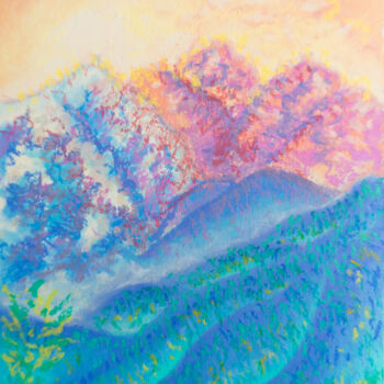 Peinture intitulée "Mountain Sketch #2" par Katherine Pieniazek, Œuvre d'art originale, Pastel