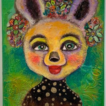 Malerei mit dem Titel "Midsummer Deer" von Kathi Halickman, Original-Kunstwerk, Acryl