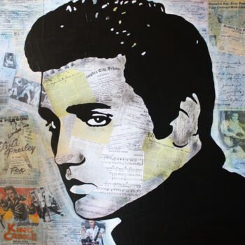 Коллажи под названием "ORIGINAL Elvis PRES…" - Kathleen Artist, Подлинное произведение искусства, Акрил