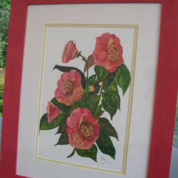 Painting titled "CAMELIAS" by Poppy, Original Artwork