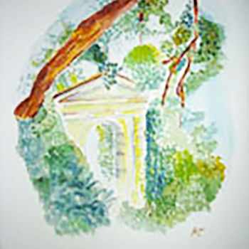 Painting titled "Isola Bella" by Katia De Carvalho, Original Artwork, Watercolor