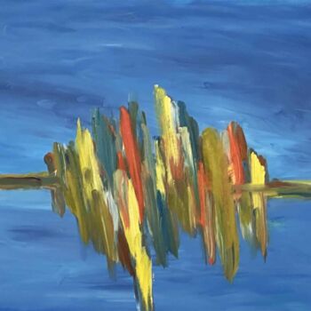 Painting titled "Reflets" by Katia Feintuch, Original Artwork, Oil