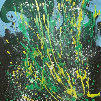 제목이 "Green paradise"인 미술작품 Katica Sudarić로, 원작, 아크릴 나무 들것 프레임에 장착됨