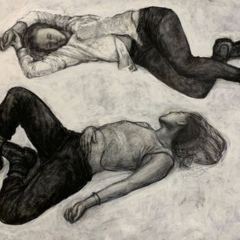 Рисунок под названием "Двое" - Katya Lukianova, Подлинное произведение искусства, Карандаш