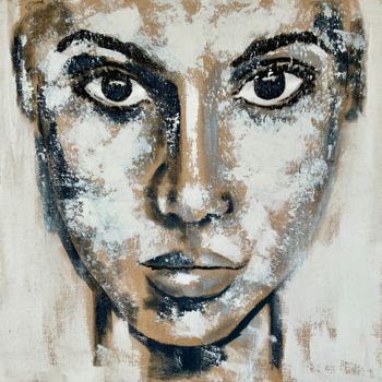 Painting titled "Portrait no. 1692" by Anita Kaufmann, Original Artwork, Acrylic Mounted on Wood Stretcher frame