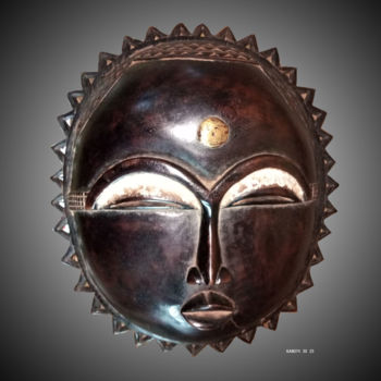 Sculpture titled "Masque Baoulé  art…" by Kebe, Original Artwork, Wood