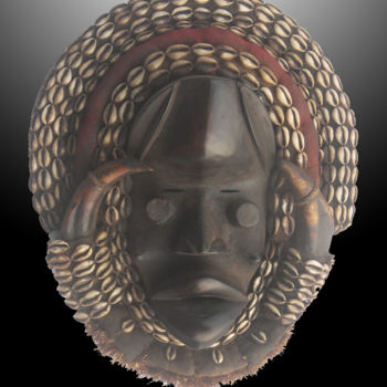 Escultura intitulada "Masque Dan  de la c…" por Kebe, Obras de arte originais, Madeira
