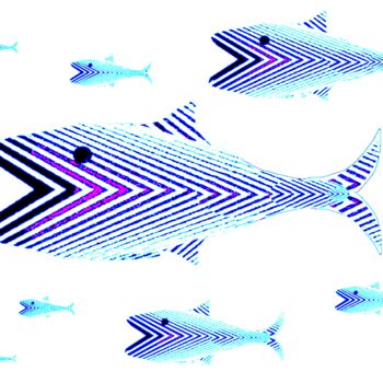 Fotografía titulada "Fish 21b6" por Ken Lerner, Obra de arte original, Fotografía digital