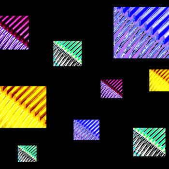 Digitale Kunst mit dem Titel "Rectangles 12" von Ken Lerner, Original-Kunstwerk, Digitale Collage