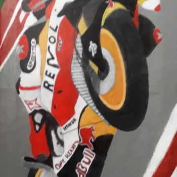 Картина под названием "Márquez motogp" - Kenidy Oliveira, Подлинное произведение искусства, Акрил