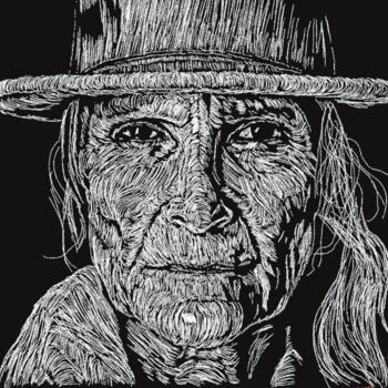 Dessin intitulée "Old Woman" par Keudis Sanchz, Œuvre d'art originale, Acrylique