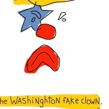 Printmaking titled "Washington fake clo…" by Kew, Original Artwork, Screenprinting