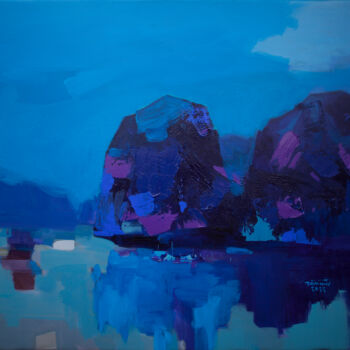 Painting titled "HaLong Bay No.63" by Khanh The Bui, Original Artwork, Acrylic