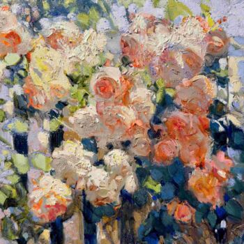 Malerei mit dem Titel "Rose Garden series" von Khanlar Asadullayev, Original-Kunstwerk, Öl