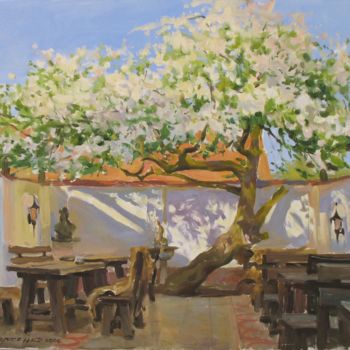 Pintura intitulada "Breakfast near an o…" por Valeriy Kharchenko, Obras de arte originais