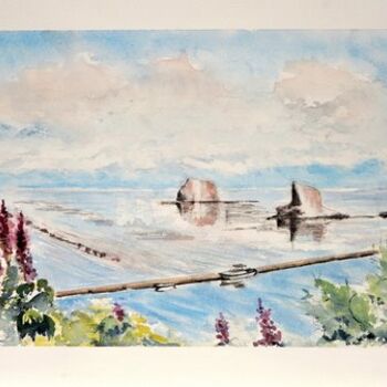 Painting titled "Neah Bay, Pacifique…" by Kija, Original Artwork, Watercolor