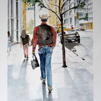 Painting titled "l'élégant de Madiso…" by Kija, Original Artwork, Watercolor