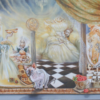 Painting titled "ПОМПАДУР" by Kira Mofa Sargon, Original Artwork, Oil